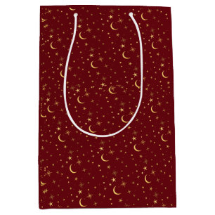 Sac Cadeau Moyen Céleste Lune et Étoiles de Noël Festif