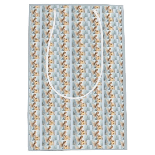 Sac Cadeau Moyen Celestial Winter Angel Lantern of Comfort (Devant)