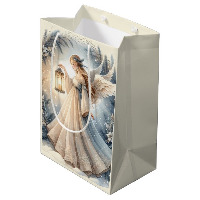 Sac Cadeau Moyen Celestial Winter Angel Lantern of Peace (Dos Angle)