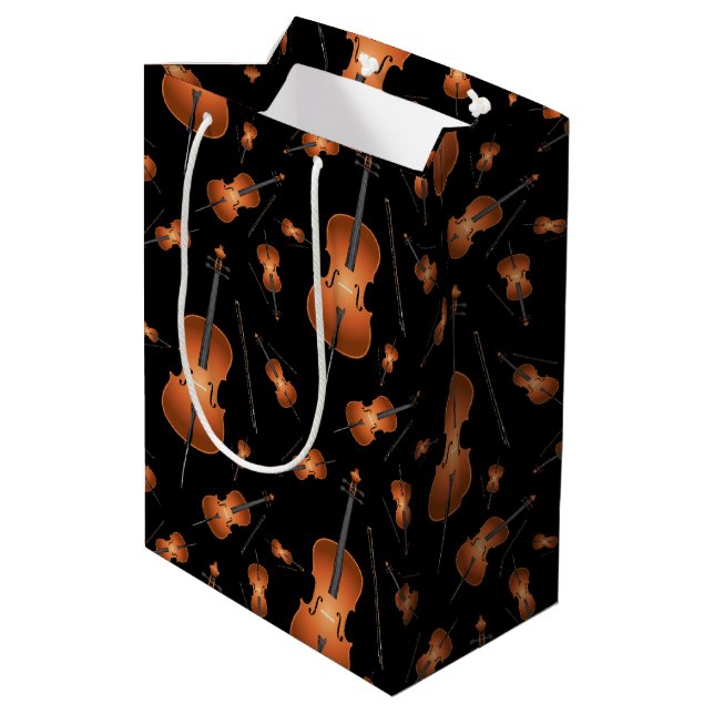 Sac Cadeau Moyen Cello Musicien Musique Enseignant Chaîne Orchestre (Dos Angle)