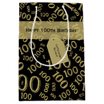 Centenaire 100e anniversaire Motif noir/or