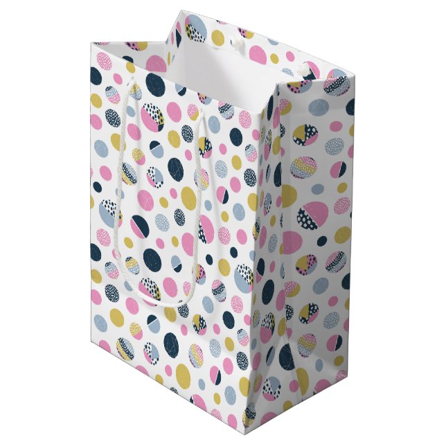 Sac Cadeau Moyen Cercles colorés (Devant Angle)