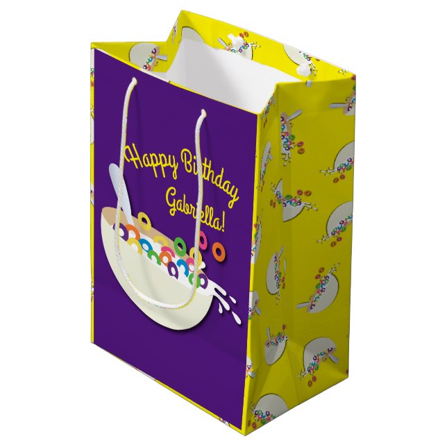 Sac Cadeau Moyen Cereal Bowl Enfants Slepover Anniversaire fête mig (Devant Angle)