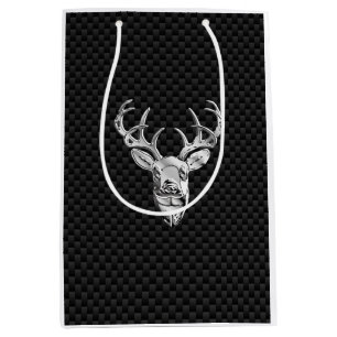 Sac Cadeau Moyen Cerf à queue blanche en argent sur impression en f
