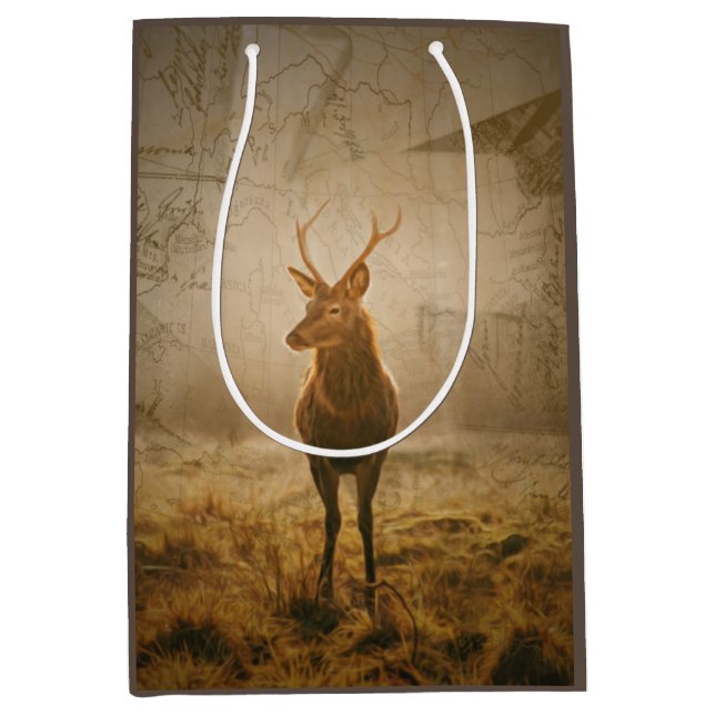 Sac Cadeau Moyen Cerf dans la forêt (Devant)