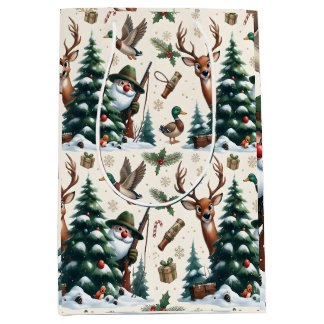 Sac Cadeau Moyen Cerfs, Canards & Chasseur
