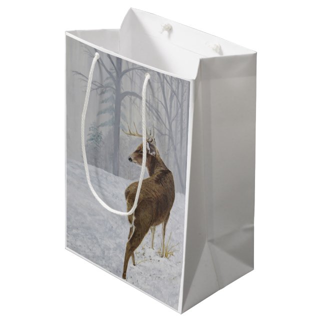 Sac Cadeau Moyen cerfs communs de Blanc-queue (Devant Angle)
