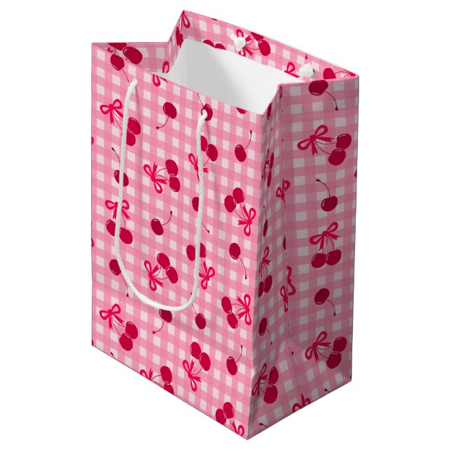 Sac Cadeau Moyen Cerises (Devant Angle)
