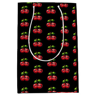 Sac Cadeau Moyen Cerises aux visages souriants