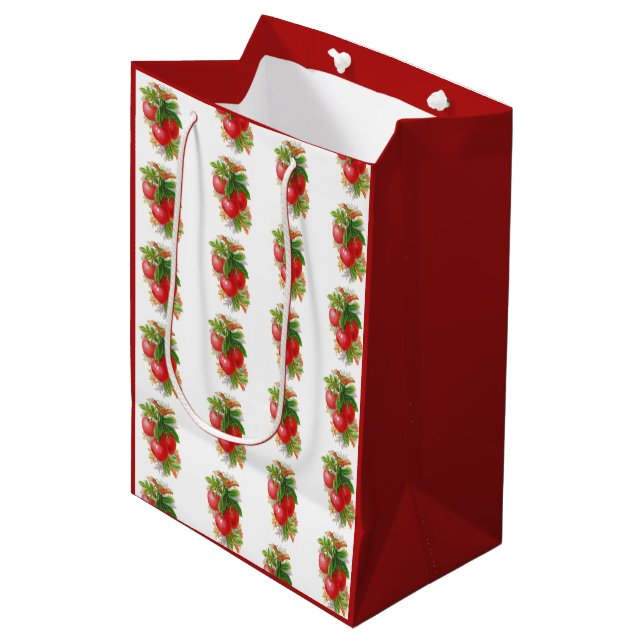 Sac Cadeau Moyen Cerises vintages (Devant Angle)
