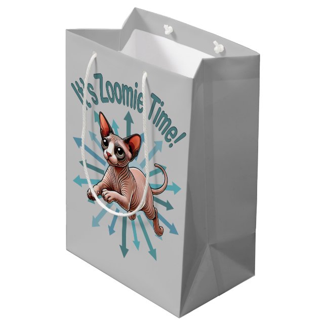 Sac Cadeau Moyen C'est le temps Zoomie Sphynx (Dos Angle)