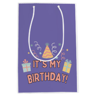 Sac Cadeau Moyen C'est ma fête d'anniversaire fête casquette fête c