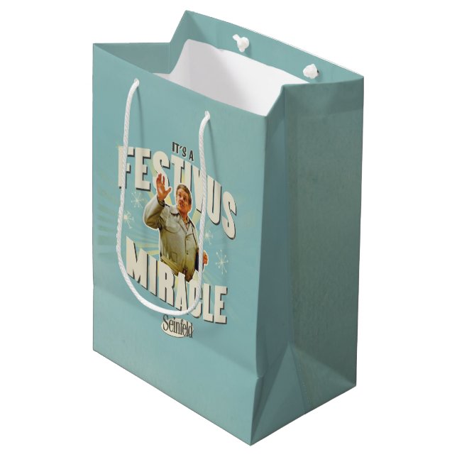 Sac Cadeau Moyen C'est un Miracle de Festivus (Devant Angle)