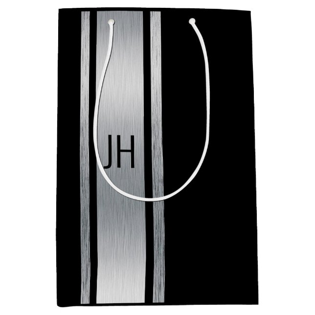 Sac Cadeau Moyen Cette fête de célibataire noble en noir et blanc (Devant)