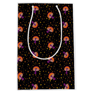 Sac Cadeau Moyen Champignons magiques d'automne_noir