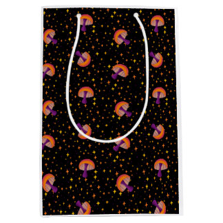 Sac Cadeau Moyen Champignons magiques d'automne_noir