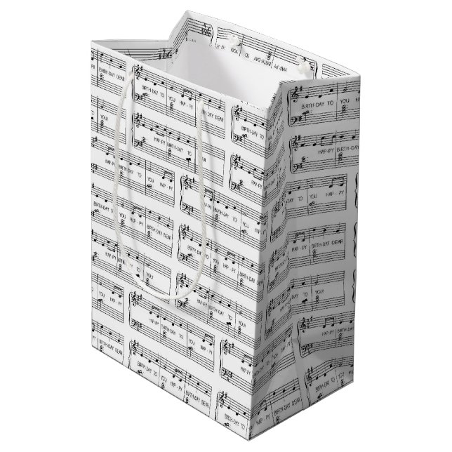 Sac Cadeau Moyen Chanson d'anniversaire (Dos Angle)