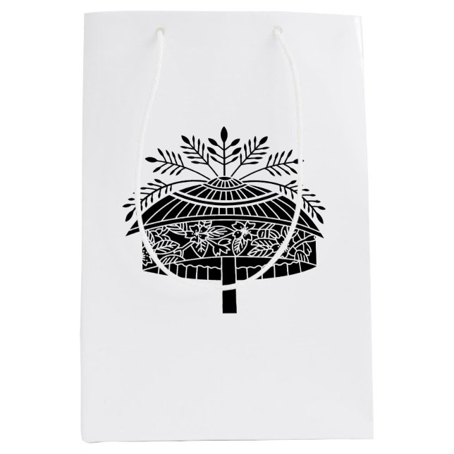 Sac Cadeau Moyen Chapeau de fleurs (Devant)