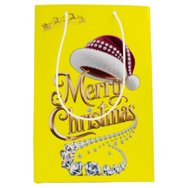 Sac Cadeau Moyen Chapeau de Noël mignon (Devant)