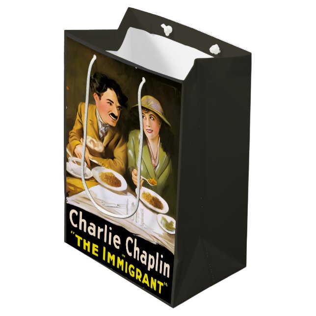 Sac Cadeau Moyen Charlie Chaplin/The Immigrant Gift Bag (Devant Angle)