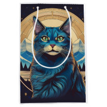 Chat Cymrique avec fond de montagne étoilé