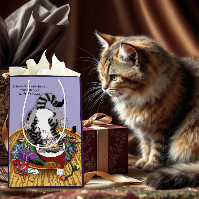 Sac Cadeau Moyen Chat de Noël (Créateur téléchargé)
