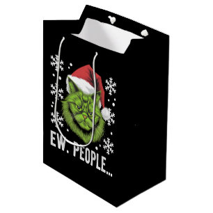 Sac Cadeau Moyen Chat de Noël drôle Ew personnes amateurs de chat M