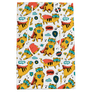 Sac Cadeau Moyen Chat Funny Superhero