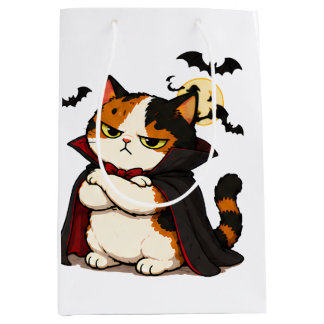 Sac Cadeau Moyen Chat Vampire Grincheux Halloween