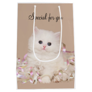Sac Cadeau Moyen Chaton blanc
