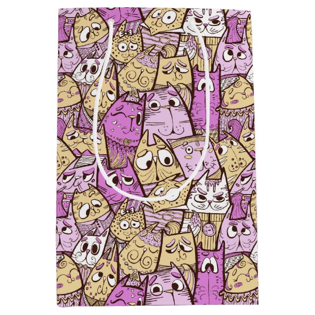 Sac Cadeau Moyen Chats amusants (Devant)