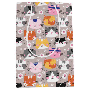 Sac Cadeau Moyen Chats Mignons Colorés