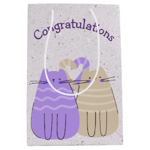 Sac Cadeau Moyen Chats nouvellement mariés sur Terrazzo