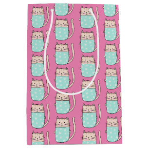 Sac Cadeau Moyen Chatte mignonne filles rose