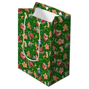 Sac Cadeau Moyen Chaud cacao pain d'épices Cookies Noël rustique