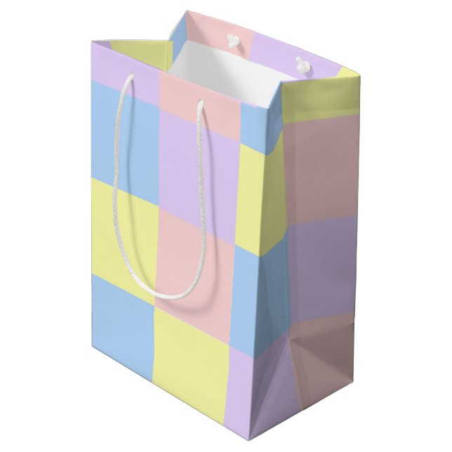 Sac Cadeau Moyen Checkers Pastel Spring (Dos Angle)