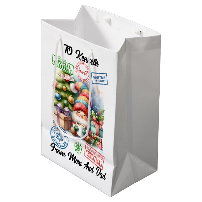 Sac Cadeau Moyen Cheerful Santa Sack Filled With Holiday Surprises (Devant Angle)