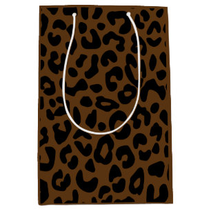 Sac Cadeau Moyen Cheetah Motif imprimé noir Brown