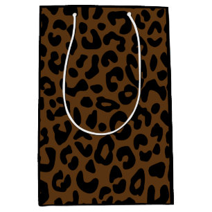 Sac Cadeau Moyen Cheetah Motif imprimé noir Brown