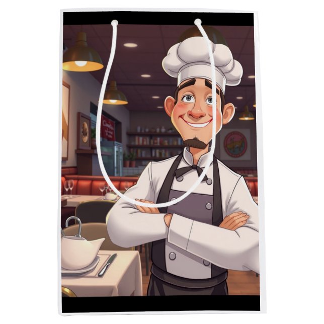 Sac Cadeau Moyen Chef heureux (Devant)