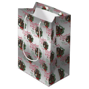 Sac Cadeau Moyen CHÈQUE voeux de Noël Bébé Chèvre Baisers Nubian
