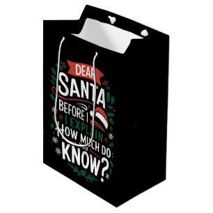 Sac Cadeau Moyen Cher Père Noël avant que je n'explique combien en