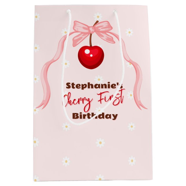 Sac Cadeau Moyen Cherry Sweet Anniversaire (Devant)