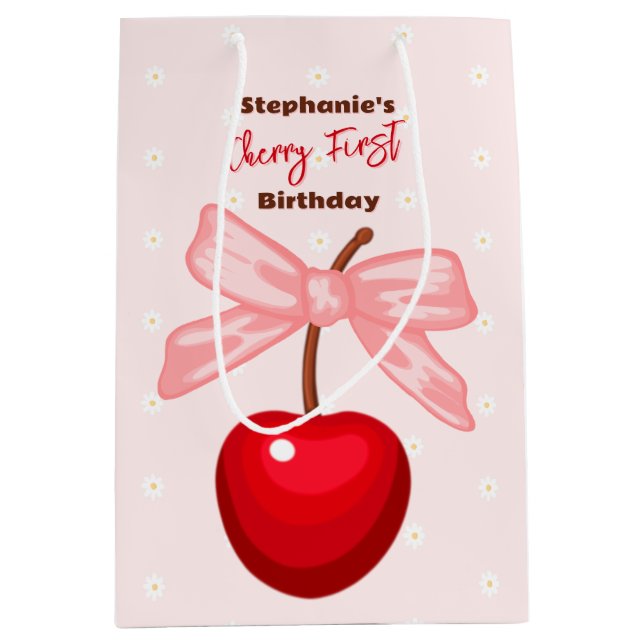 Sac Cadeau Moyen Cherry Sweet Anniversaire (Devant)