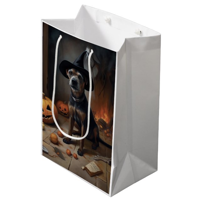 Sac Cadeau Moyen Chesapeake Bay Terrier Citrouille Halloween effray (Devant Angle)