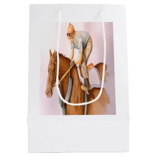 Sac Cadeau Moyen Cheval de course et Jockey