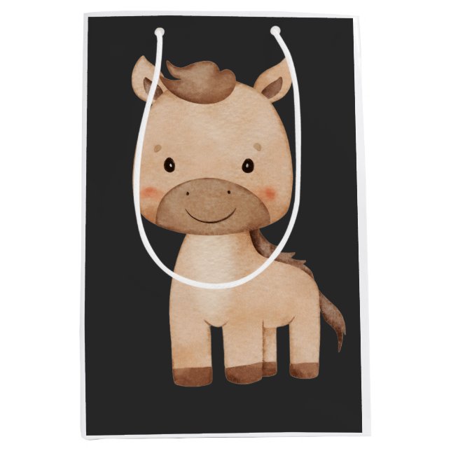 Sac Cadeau Moyen Cheval mignon  (Devant)