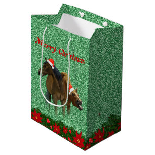 Sac Cadeau Moyen Chevaux de Parties scintillant étincelants avec N