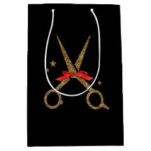 ChEVEUX styliste parties scintillant dorée ciseaux