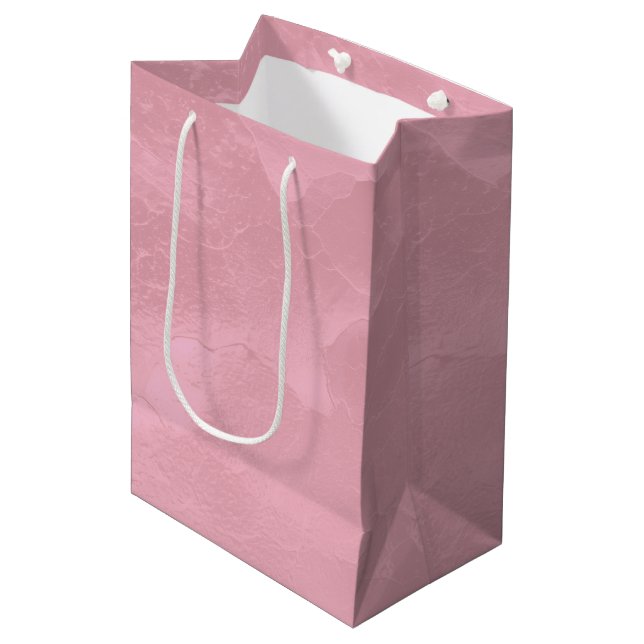 Sac Cadeau Moyen Chic Fushia Perle Salle de Fête de Mariage (Devant Angle)